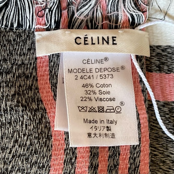 CÉLINE FRINGED FIL COUPÉ SCARF PHOEBE PHILO - Picture 4 of 10
